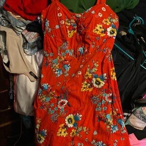 Floral Red Dress